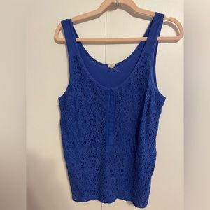 J Crew Cobalt Blue Lace Tank Top